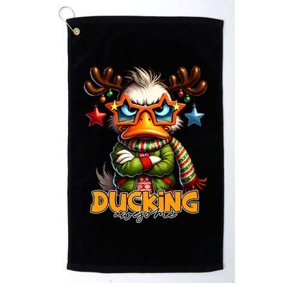 Ducking Funny Sarcastic Grumpy Duck Christmas Golf Towel