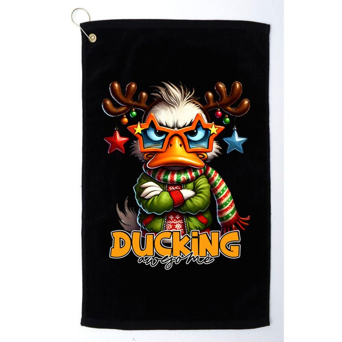 Ducking Funny Sarcastic Grumpy Duck Christmas Golf Towel