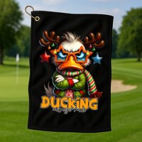 Ducking Funny Sarcastic Grumpy Duck Christmas Golf Towel