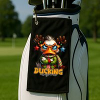 Ducking Funny Sarcastic Grumpy Duck Christmas Golf Towel
