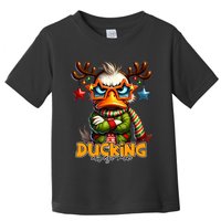 Ducking Funny Sarcastic Grumpy Duck Christmas Toddler T-Shirt