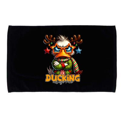 Ducking Funny Sarcastic Grumpy Duck Christmas Microfiber Hand Towel