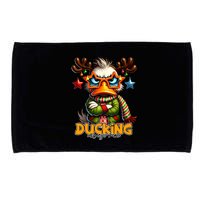 Ducking Funny Sarcastic Grumpy Duck Christmas Microfiber Hand Towel
