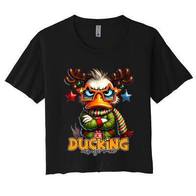 Ducking Funny Sarcastic Grumpy Duck Christmas Crop Top