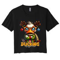 Ducking Funny Sarcastic Grumpy Duck Christmas Crop Top