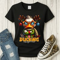 Ducking Funny Sarcastic Grumpy Duck Christmas Womens T-Shirt