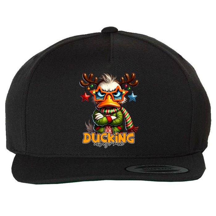 Ducking Funny Sarcastic Grumpy Duck Christmas Wool Snapback Cap