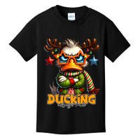 Ducking Funny Sarcastic Grumpy Duck Christmas Kids T-Shirt
