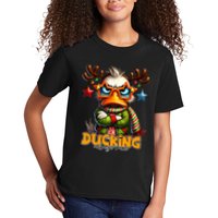 Ducking Funny Sarcastic Grumpy Duck Christmas Kids T-Shirt