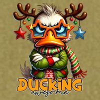 Ducking Funny Sarcastic Grumpy Duck Christmas Garment-Dyed Women's Muscle Tee
