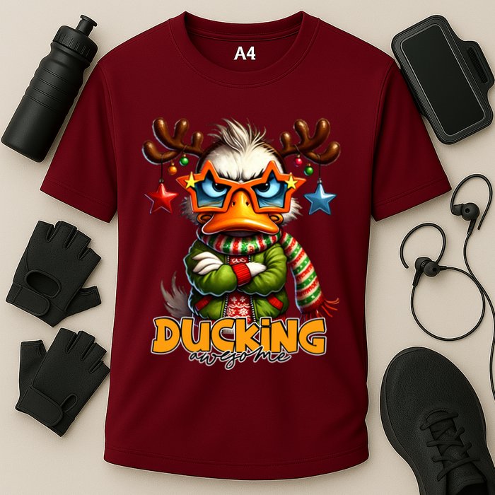 Ducking Funny Sarcastic Grumpy Duck Christmas Performance Shirt