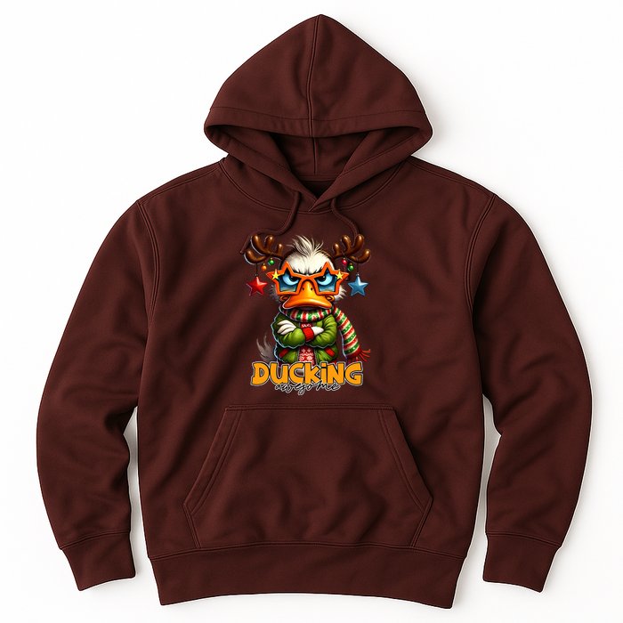 Ducking Funny Sarcastic Grumpy Duck Christmas Hoodie
