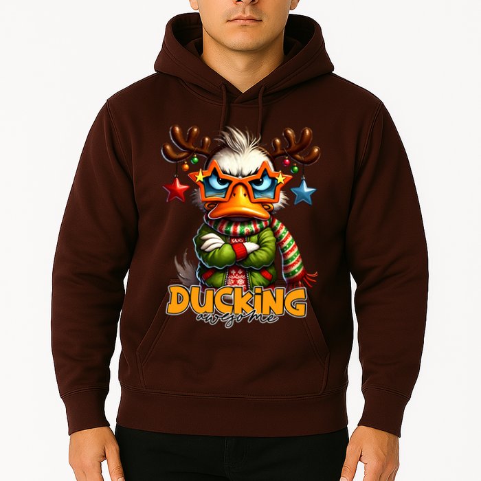Ducking Funny Sarcastic Grumpy Duck Christmas Hoodie