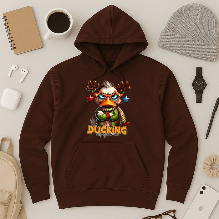 Ducking Funny Sarcastic Grumpy Duck Christmas Hoodie
