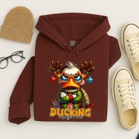 Ducking Funny Sarcastic Grumpy Duck Christmas Hoodie