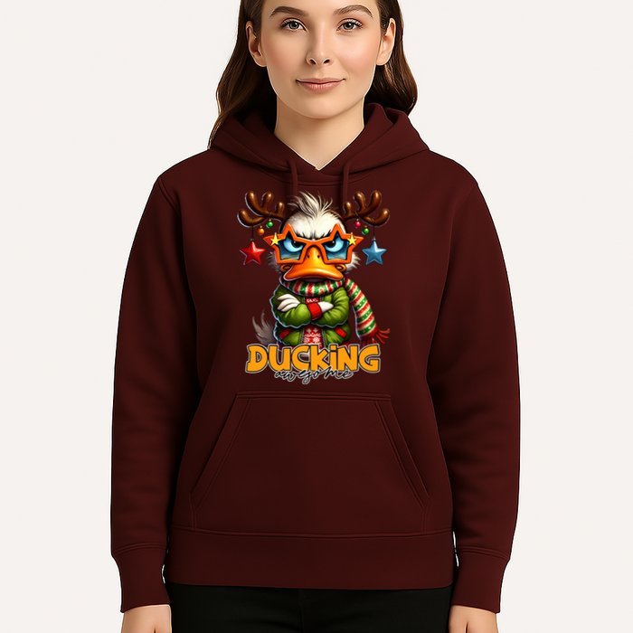 Ducking Funny Sarcastic Grumpy Duck Christmas Hoodie