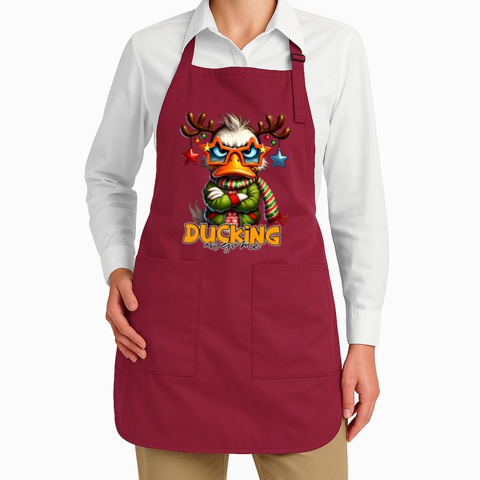 Ducking Funny Sarcastic Grumpy Duck Christmas Apron