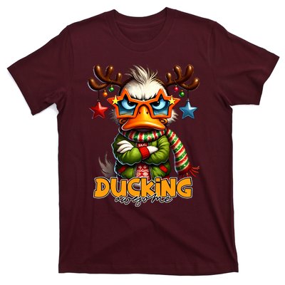 Ducking Funny Sarcastic Grumpy Duck Christmas T-Shirt