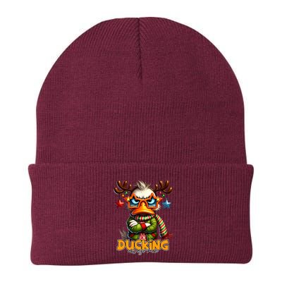 Ducking Funny Sarcastic Grumpy Duck Christmas Beanie
