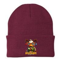 Ducking Funny Sarcastic Grumpy Duck Christmas Beanie
