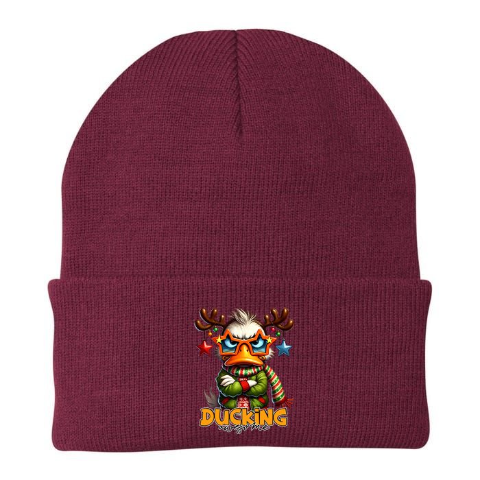 Ducking Funny Sarcastic Grumpy Duck Christmas Beanie