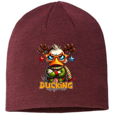 Ducking Funny Sarcastic Grumpy Duck Christmas Sustainable Beanie