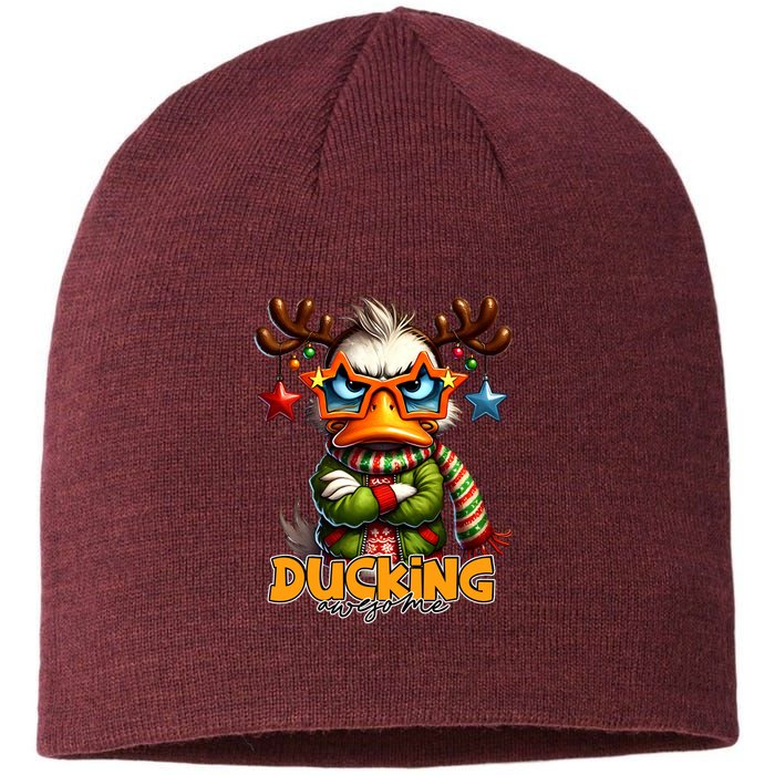 Ducking Funny Sarcastic Grumpy Duck Christmas Sustainable Beanie