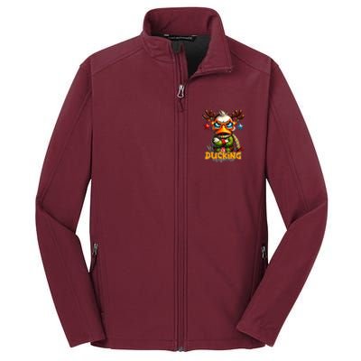 Ducking Funny Sarcastic Grumpy Duck Christmas Core Soft Shell Jacket