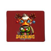 Ducking Funny Sarcastic Grumpy Duck Christmas Mousepad