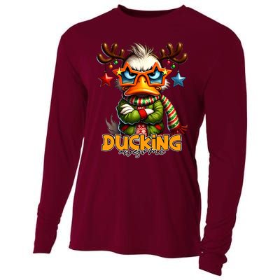 Ducking Funny Sarcastic Grumpy Duck Christmas Cooling Performance Long Sleeve Crew