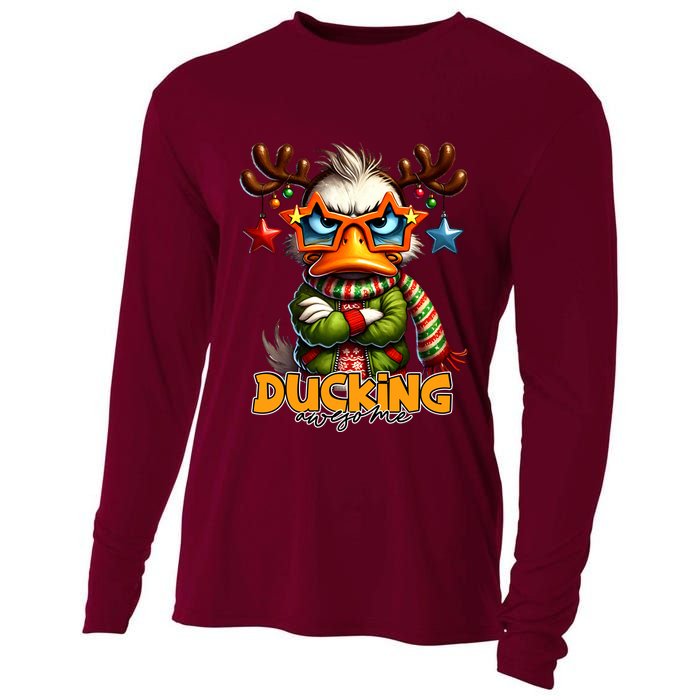 Ducking Funny Sarcastic Grumpy Duck Christmas Cooling Performance Long Sleeve Crew