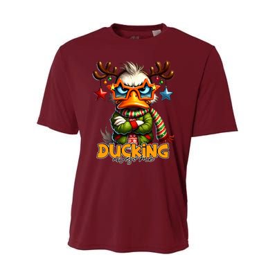 Ducking Funny Sarcastic Grumpy Duck Christmas Performance Sprint T-Shirt