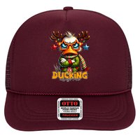 Ducking Funny Sarcastic Grumpy Duck Christmas Trucker Hat