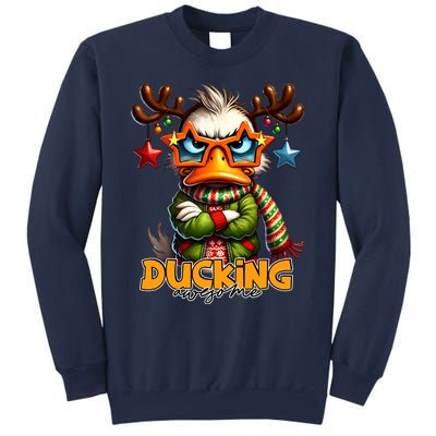 Ducking Funny Sarcastic Grumpy Duck Christmas Sweatshirt