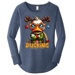 Ducking Funny Sarcastic Grumpy Duck Christmas Women's Perfect Tri Tunic Long Sleeve Shirt