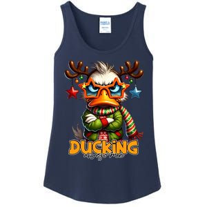 Ducking Funny Sarcastic Grumpy Duck Christmas Ladies Essential Tank