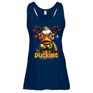 Ducking Funny Sarcastic Grumpy Duck Christmas Ladies Essential Flowy Tank