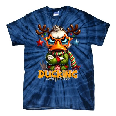 Ducking Funny Sarcastic Grumpy Duck Christmas Tie-Dye T-Shirt