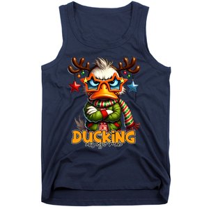 Ducking Funny Sarcastic Grumpy Duck Christmas Tank Top