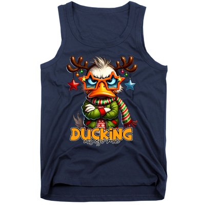 Ducking Funny Sarcastic Grumpy Duck Christmas Tank Top