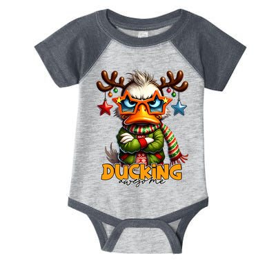 Ducking Funny Sarcastic Grumpy Duck Christmas Infant Baby Jersey Bodysuit