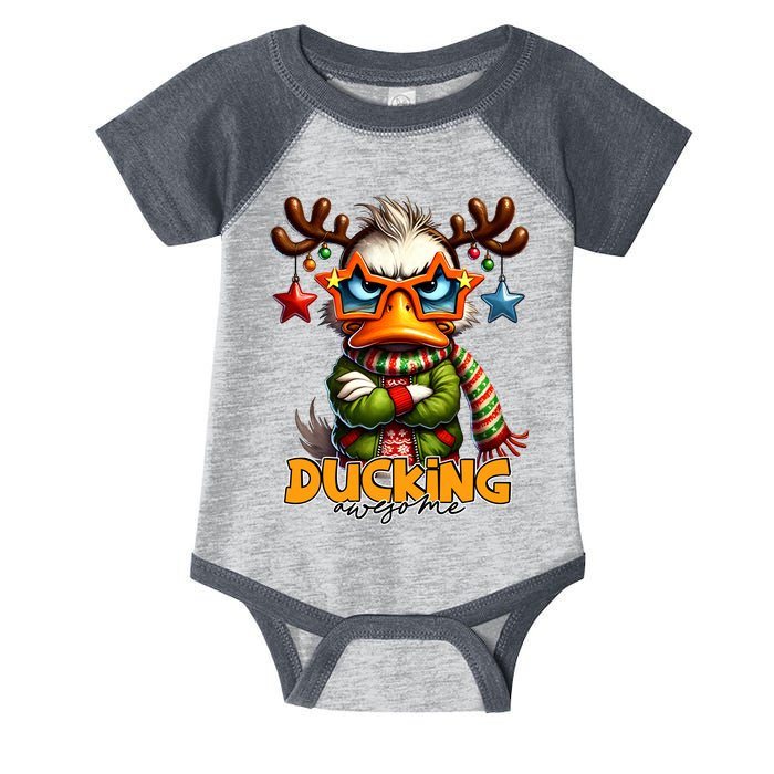 Ducking Funny Sarcastic Grumpy Duck Christmas Infant Baby Jersey Bodysuit