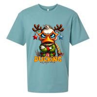 Ducking Funny Sarcastic Grumpy Duck Christmas Sueded Cloud Jersey T-Shirt