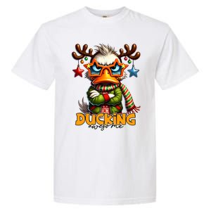 Ducking Funny Sarcastic Grumpy Duck Christmas Garment-Dyed Heavyweight T-Shirt