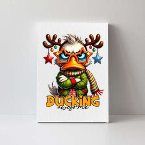 Ducking Funny Sarcastic Grumpy Duck Christmas Canvas