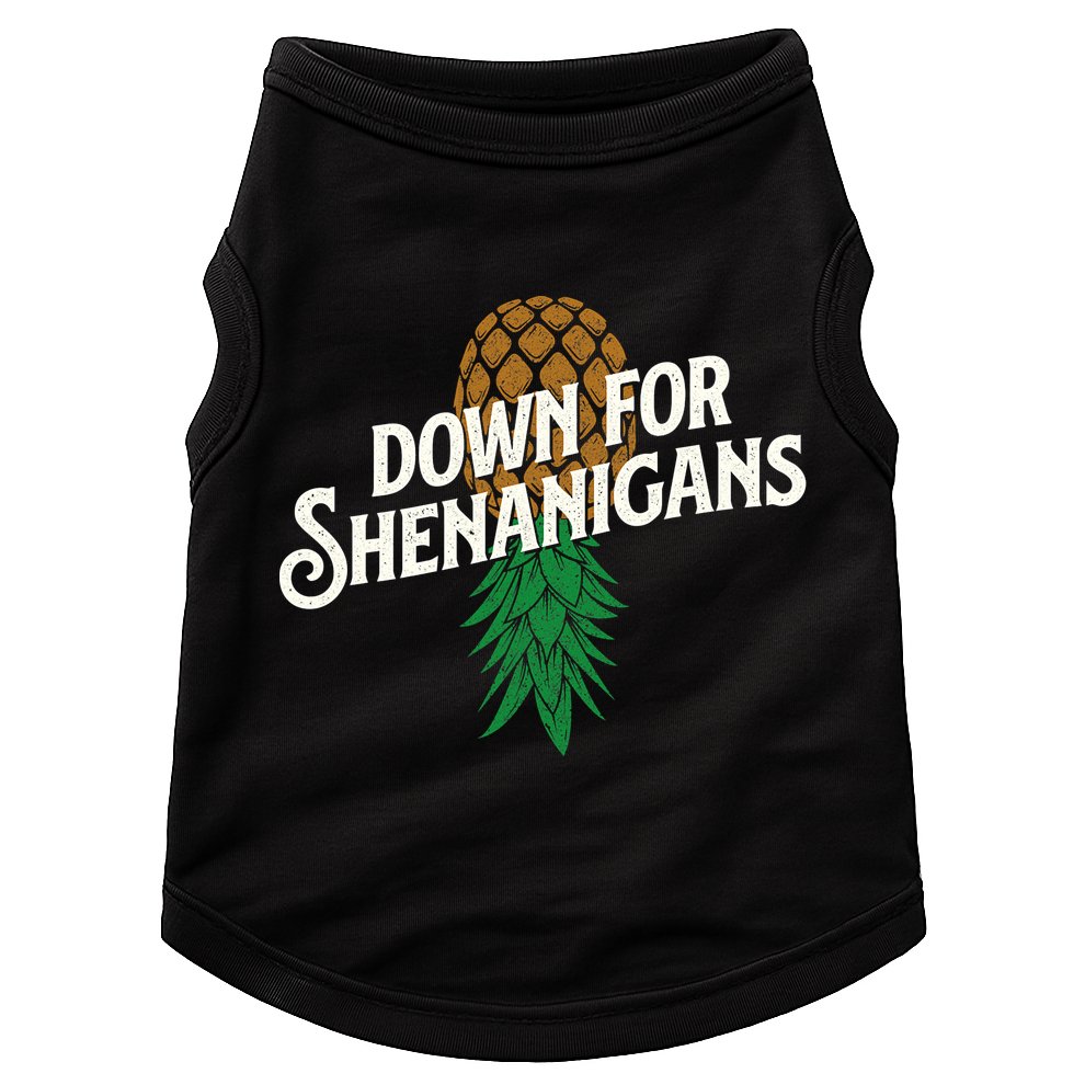 Down For Shenanigans Swinger Couple Upside Down Pineapple Doggie Tank