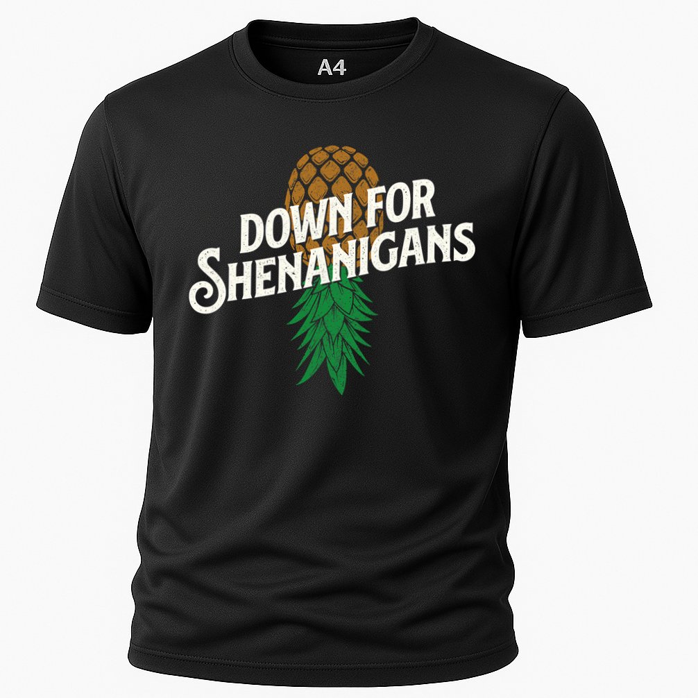 Down For Shenanigans Swinger Couple Upside Down Pineapple Performance Shirt