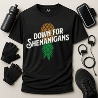 Down For Shenanigans Swinger Couple Upside Down Pineapple Performance Shirt
