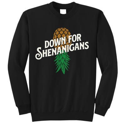 Down For Shenanigans Swinger Couple Upside Down Pineapple Sweatshirt