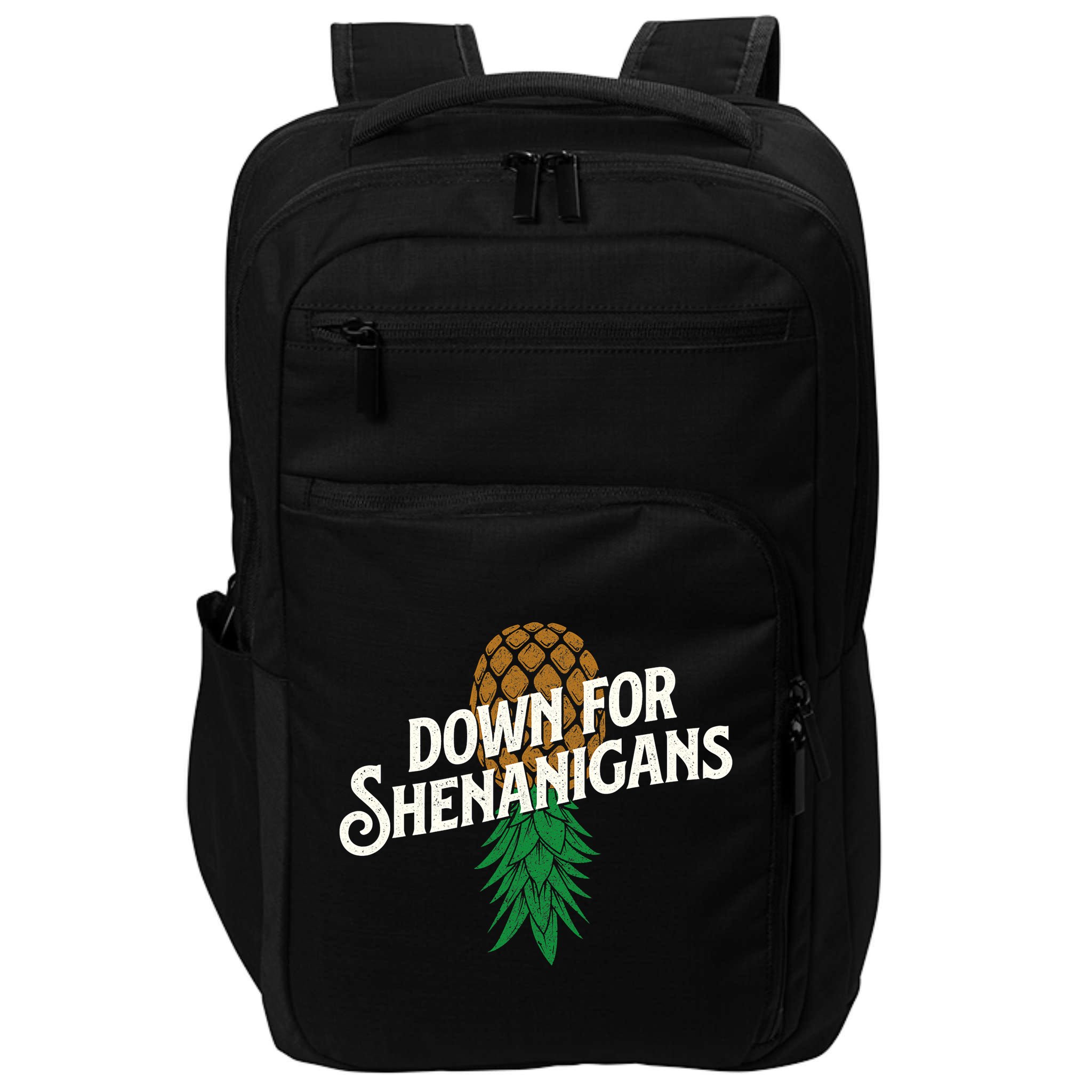 Down For Shenanigans Swinger Couple Upside Down Pineapple Impact Tech Backpack